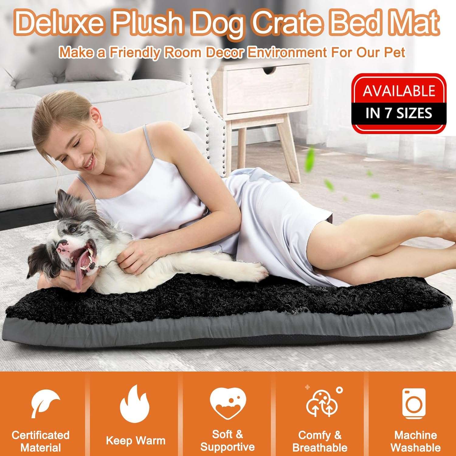 cama extra grande para perro tipo tapete lavable para jaula con base antideslizante y correas de fijacion ideal para chile