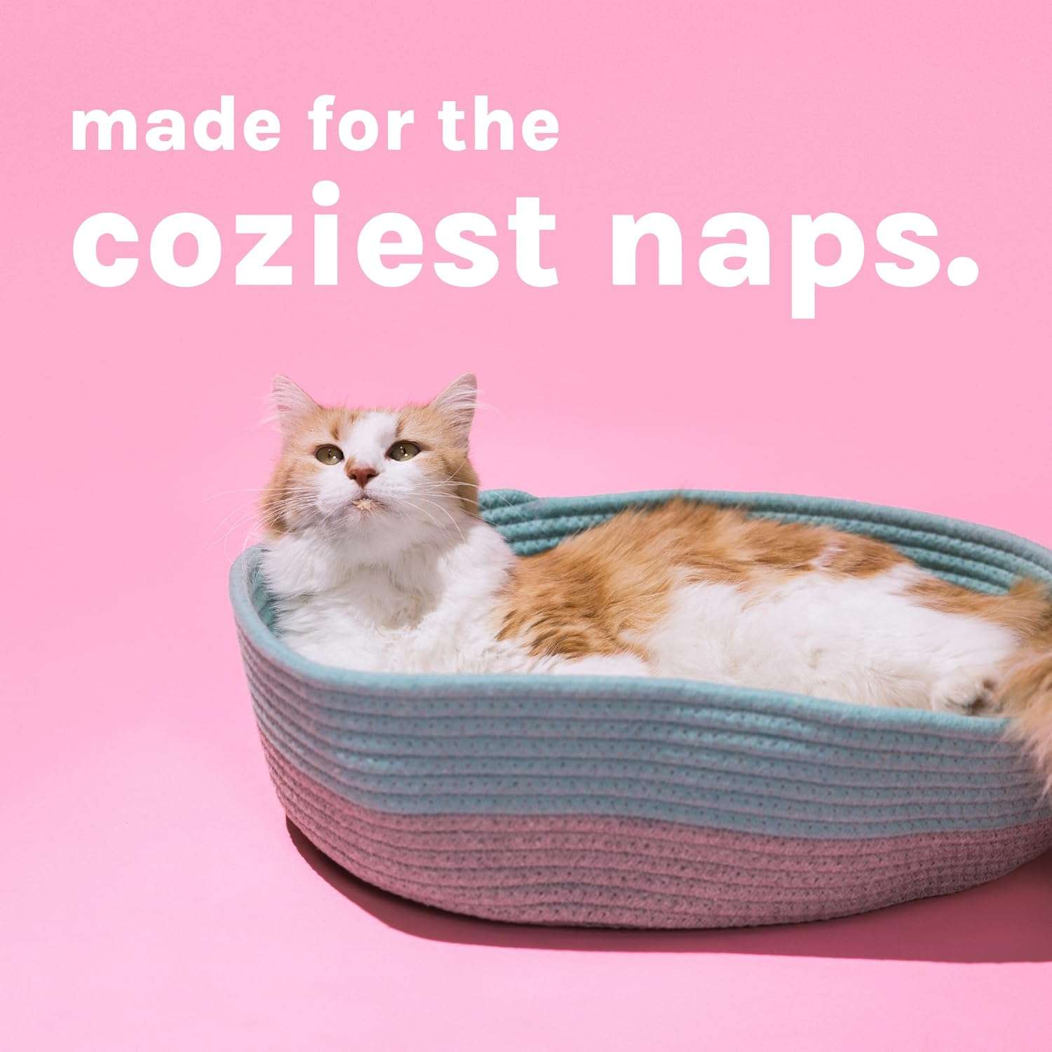 cama tejida de algodon para gatos con cojin lavable y medidas de 48.26 por 35.56 por 12.70 centimetros