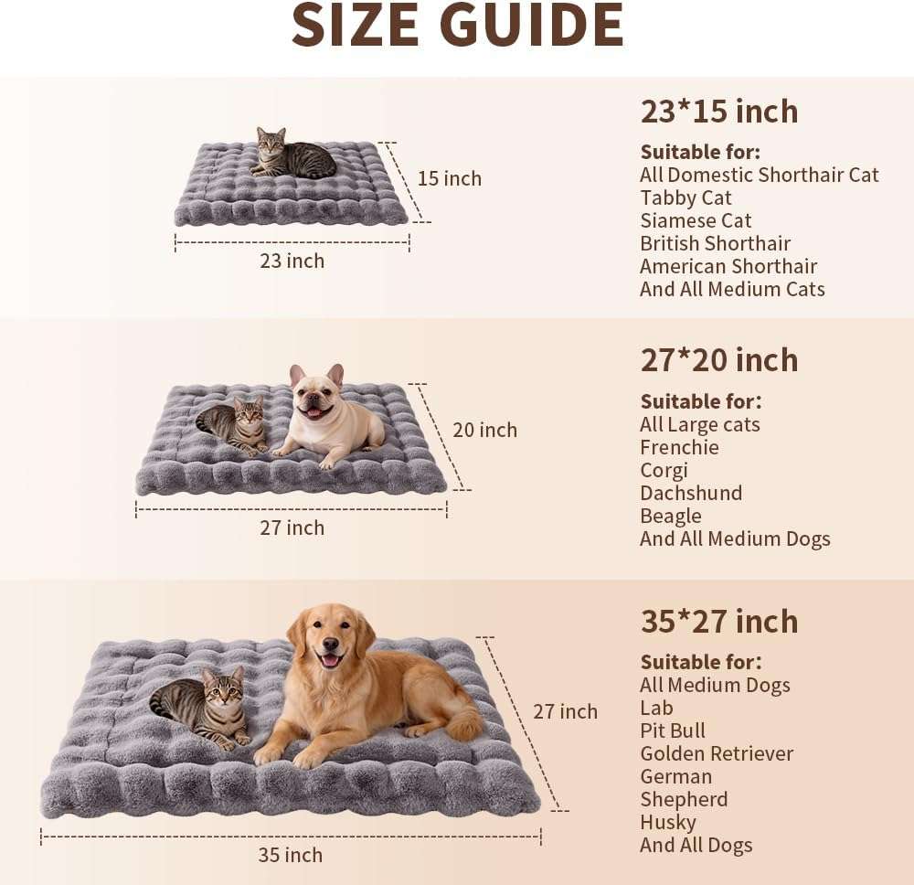 tapete cama para gatos gris lavable y antideslizante con medidas de 58.42 por 38.10 centimetros