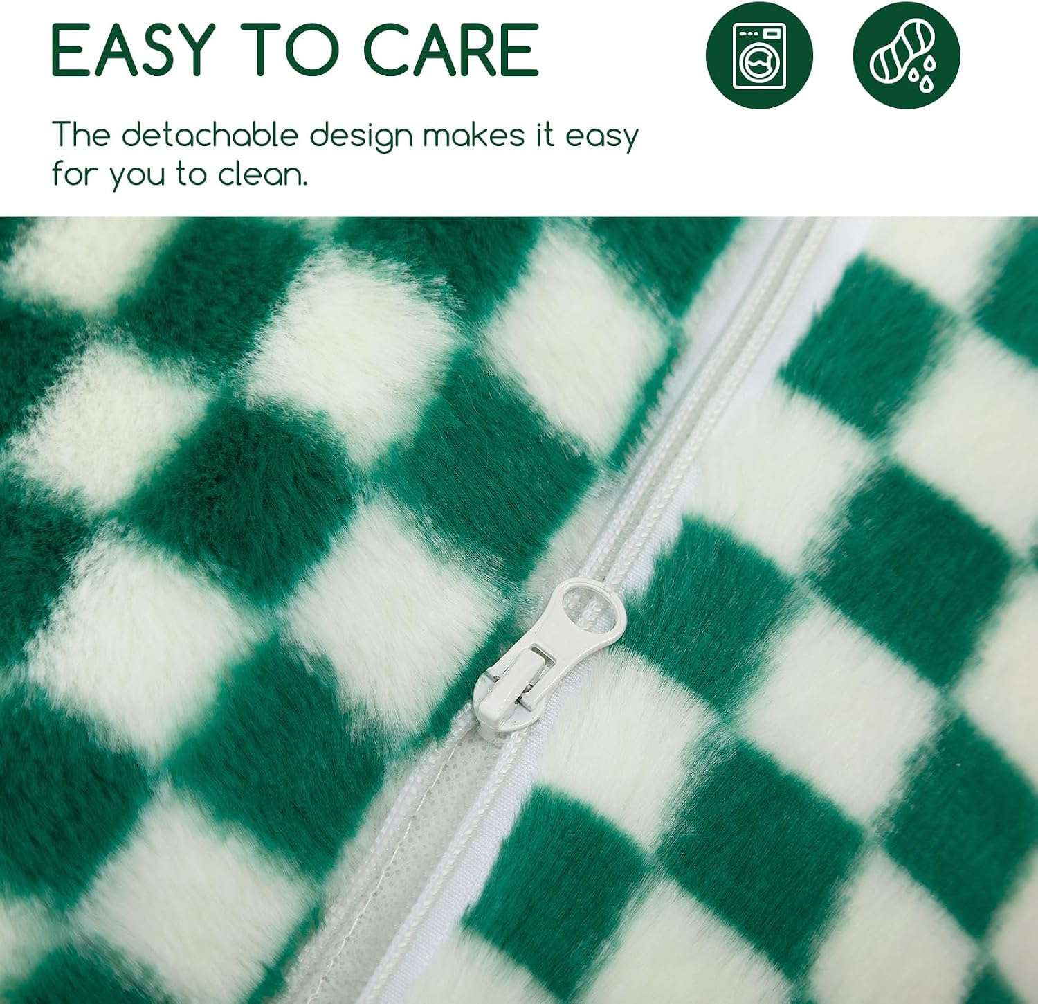 sofa cama nido ortopedico para gatos Hollypet color verde bosque y blanco con medidas de 53.34 por 38.10 por 20.32 centimetros