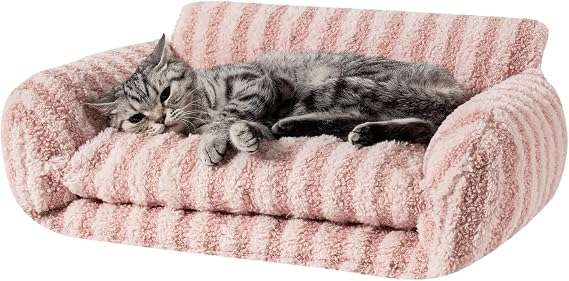 sofa cama nido ortopedico para gatos Hollypet color verde bosque y blanco con medidas de 53.34 por 38.10 por 20.32 centimetros