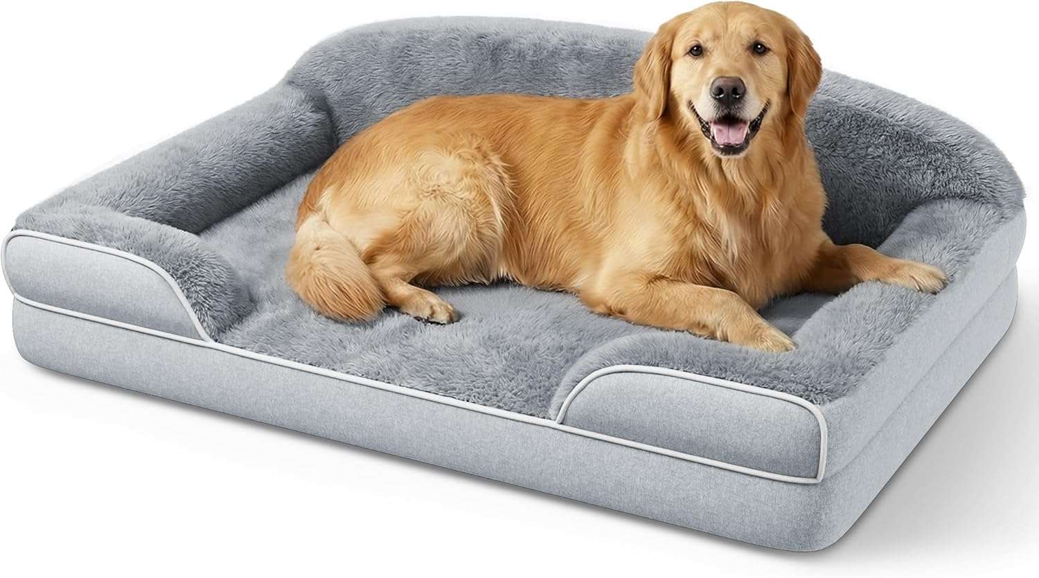 cama ortopedica gris claro para perros medianos de 76 por 51 centimetros con funda lavable y base antideslizante ideal para chile