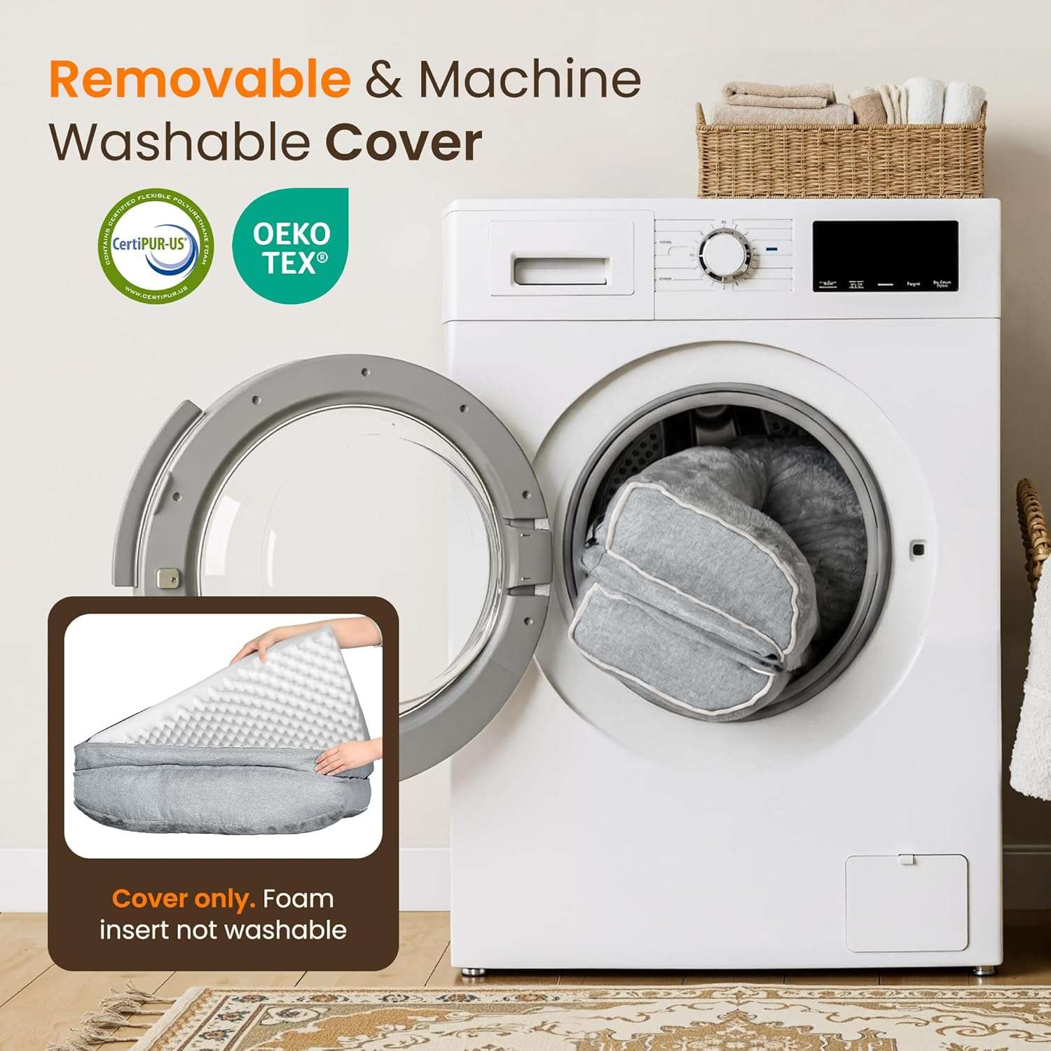 cama ortopedica gris claro para perros medianos de 76 por 51 centimetros con funda lavable y base antideslizante ideal para chile