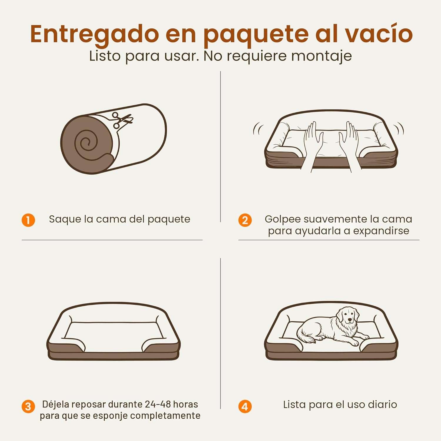 cama ortopedica gris claro para perros medianos de 76 por 51 centimetros con funda lavable y base antideslizante ideal para chile
