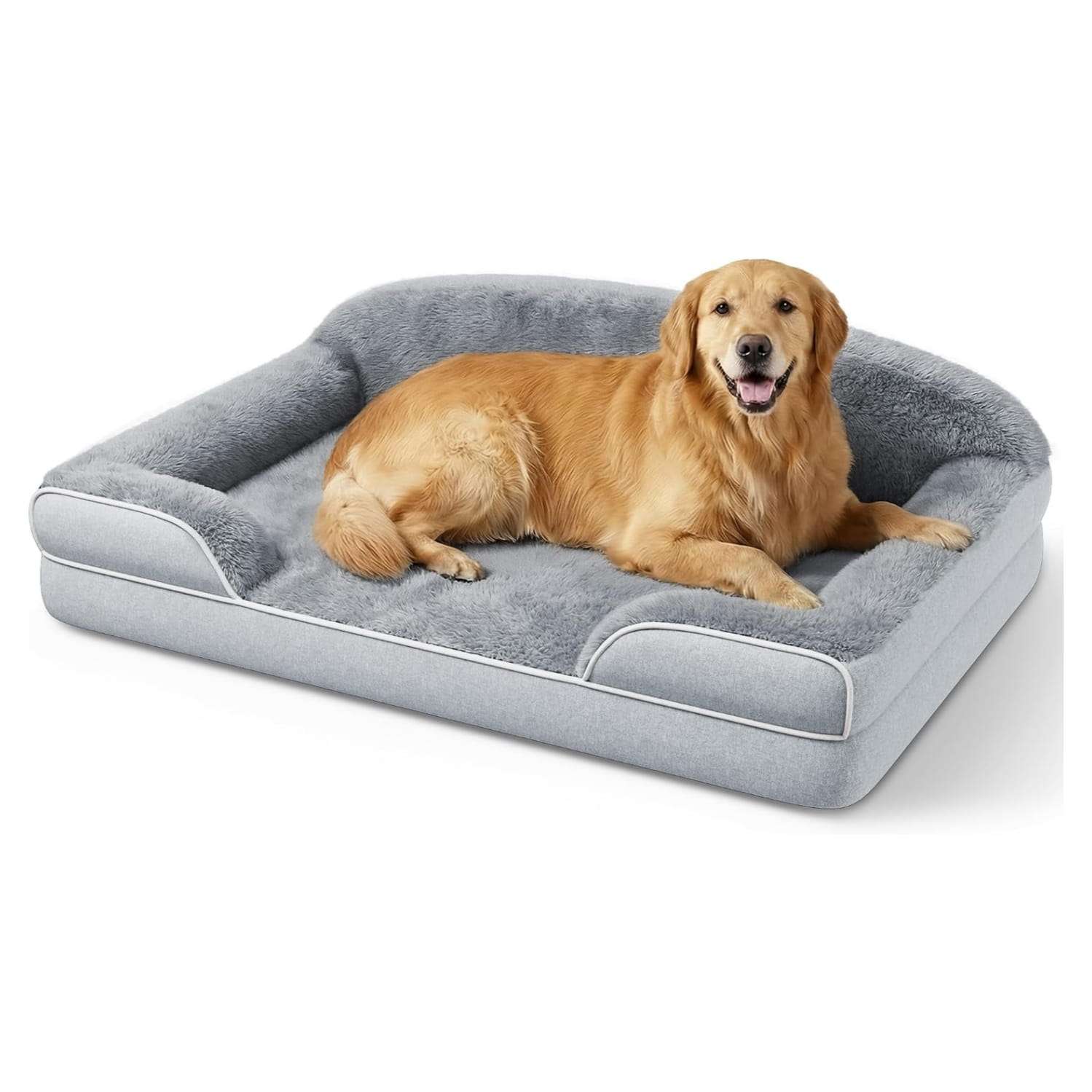 cama ortopedica gris claro para perros medianos de 76 por 51 centimetros con funda lavable y base antideslizante ideal para chile
