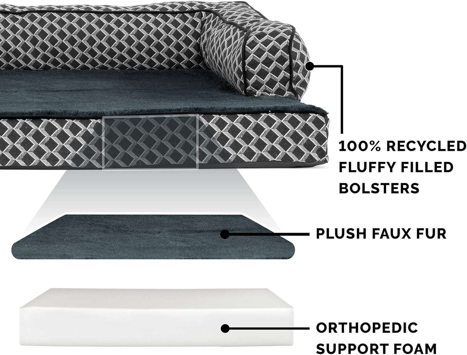 cama ortopedica tipo sofa para perro xxl furhaven de 135 centimetros color azul diamante con funda extraible lavable ideal para chile