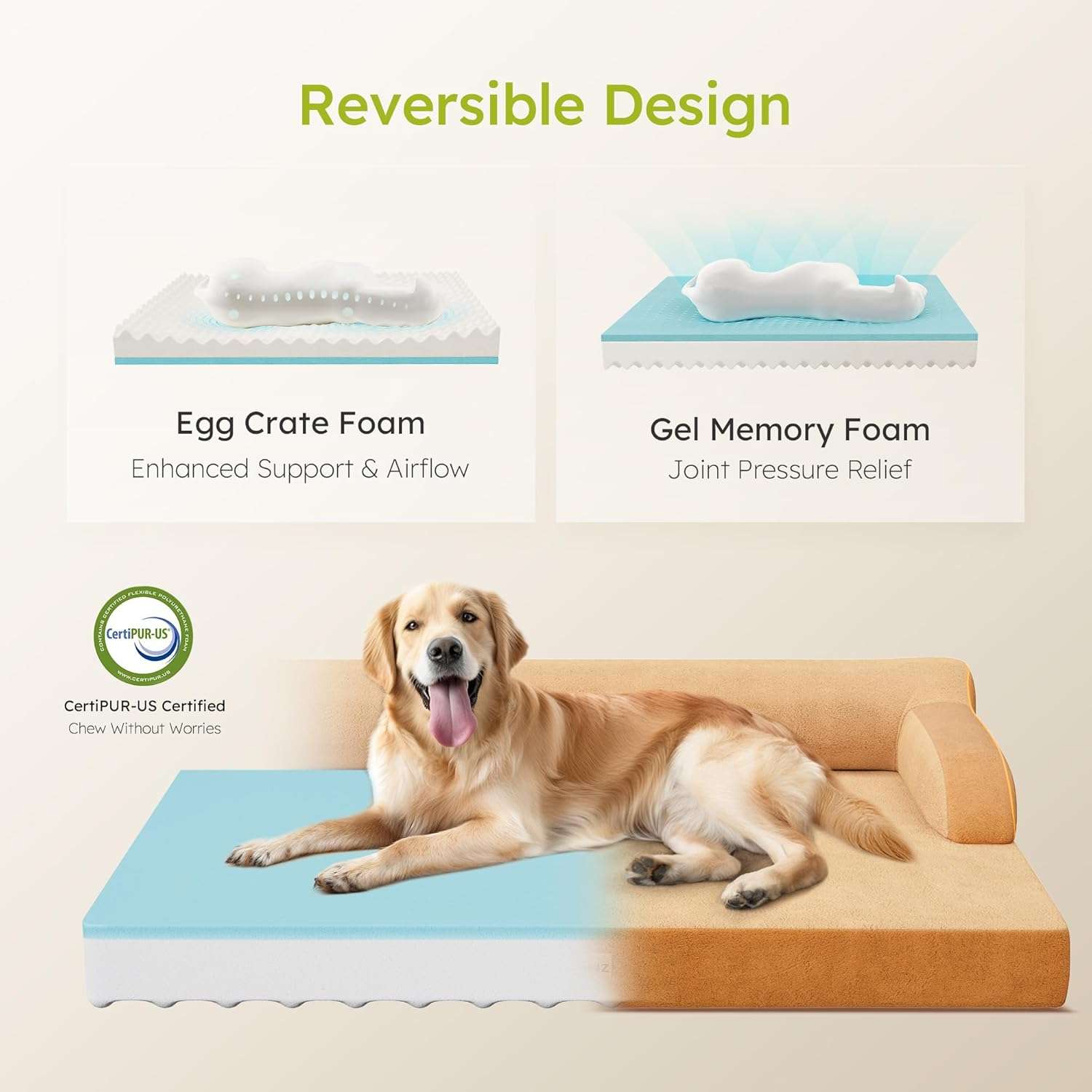 cama ortopedica xl plus para perro con gel refrescante y funda lavable de 114 centimetros ideal para chile
