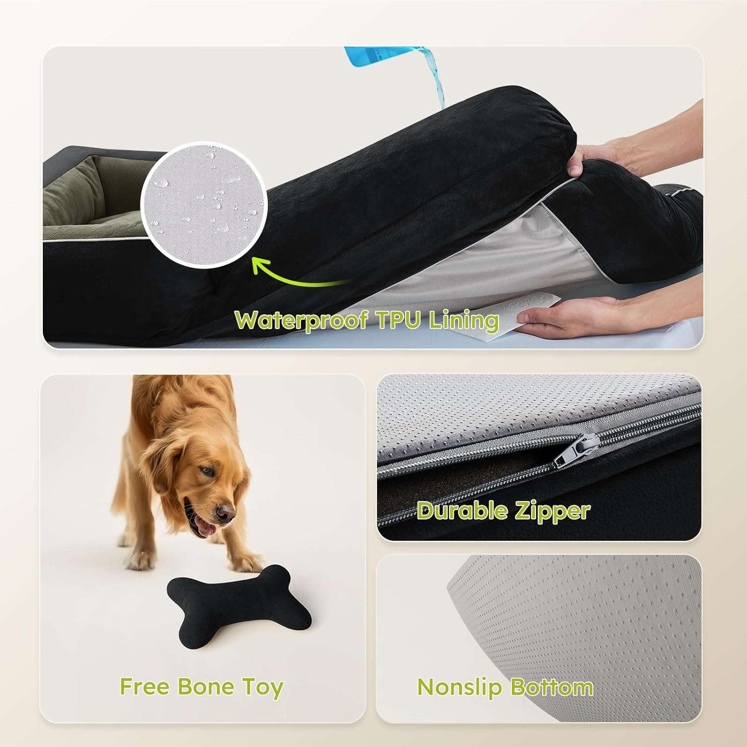 cama ortopedica jumbo para perro extra grande con gel refrescante y funda lavable ideal para chile