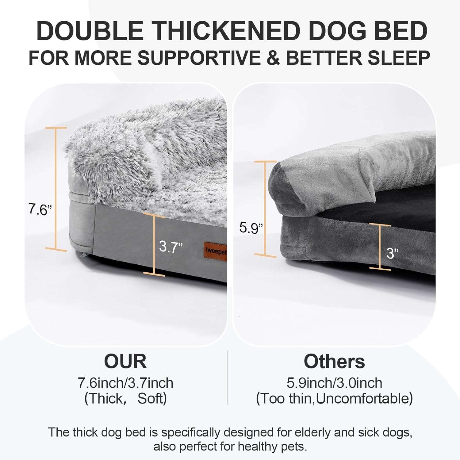 cama ortopedica gruesa para perros con espuma viscoelastica funda lavable y diseño semicircular ideal para chile