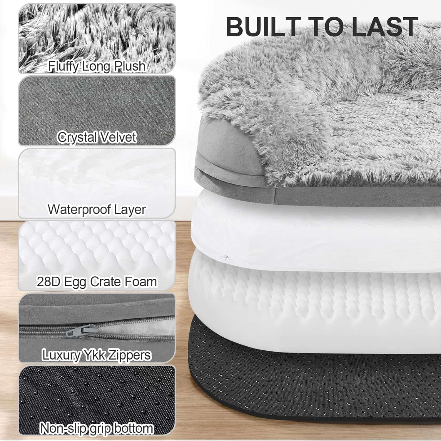 cama ortopedica gruesa para perros con espuma viscoelastica funda lavable y diseño semicircular ideal para chile