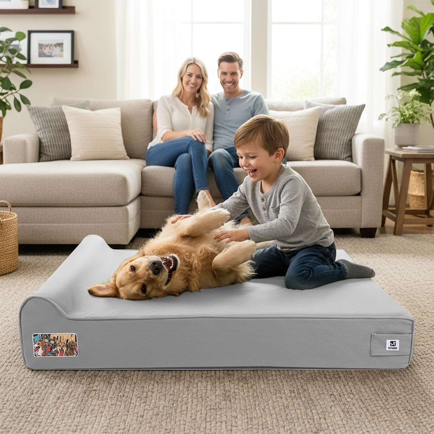 cama ortopedica xxl para perros gigantes de 127 por 86 centimetros con funda lavable y base impermeable ideal para chile