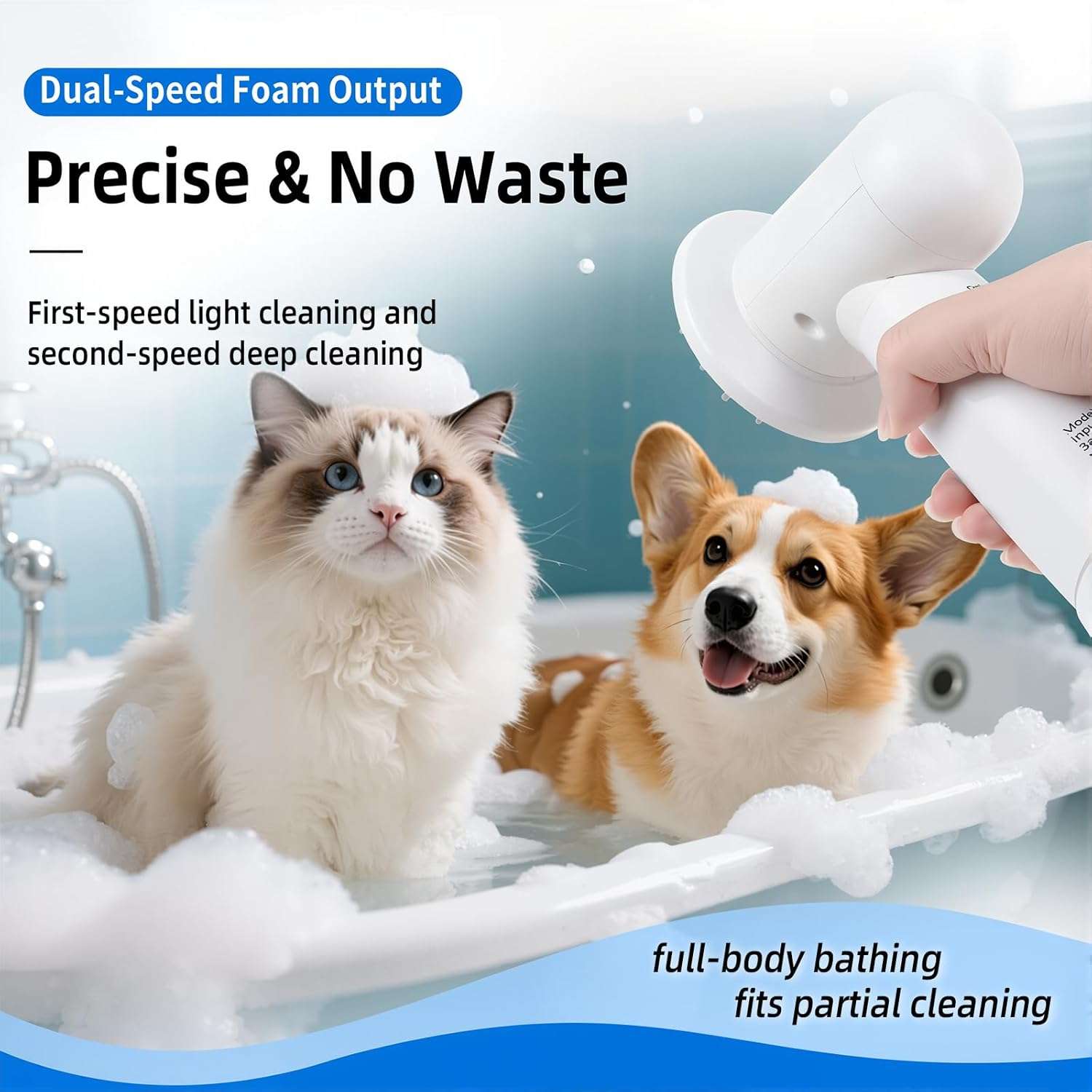 cepillo electrico giratorio dispensador de espuma para baño de perros y gatos con cabezal de silicona ideal para chile