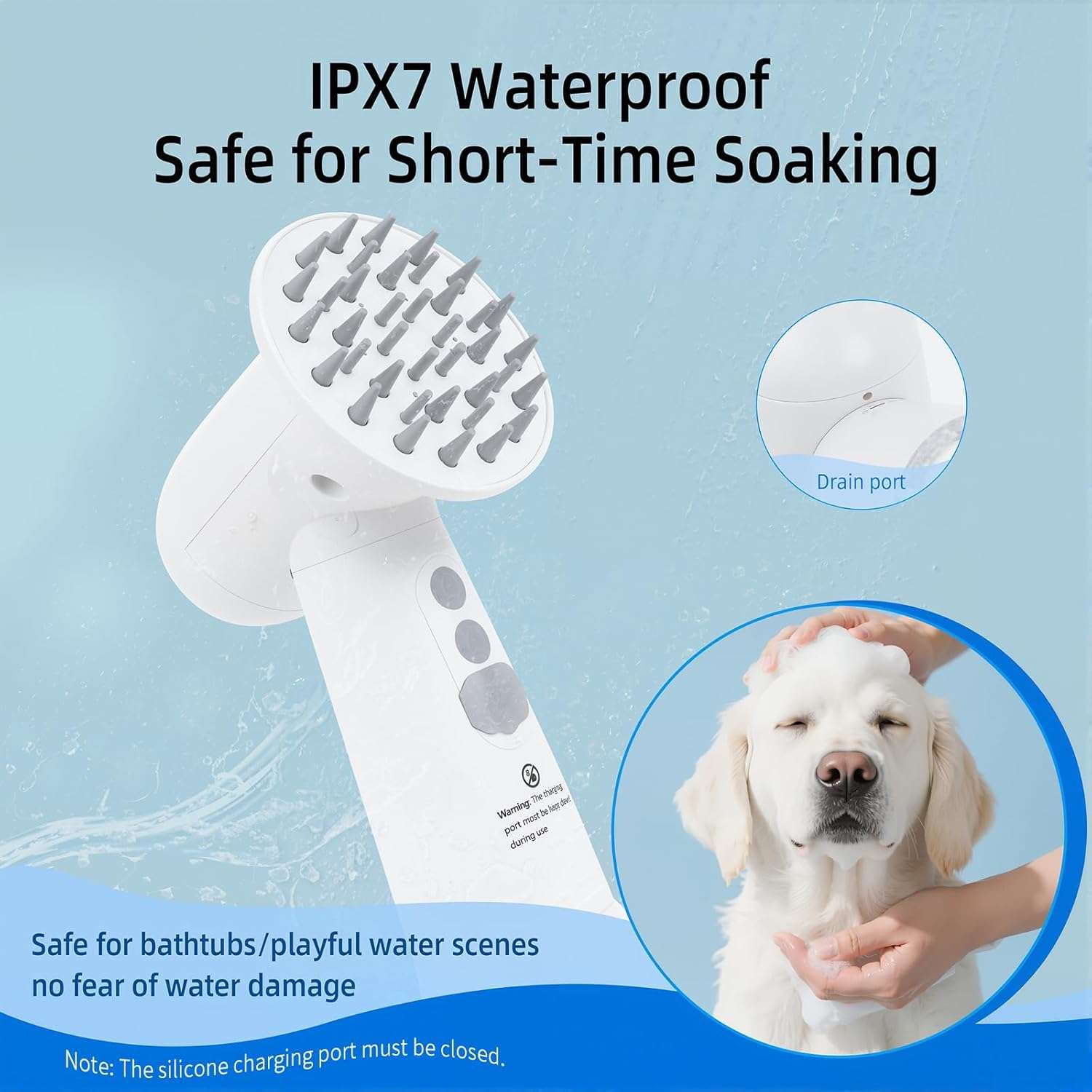 cepillo electrico giratorio dispensador de espuma para baño de perros y gatos con cabezal de silicona ideal para chile