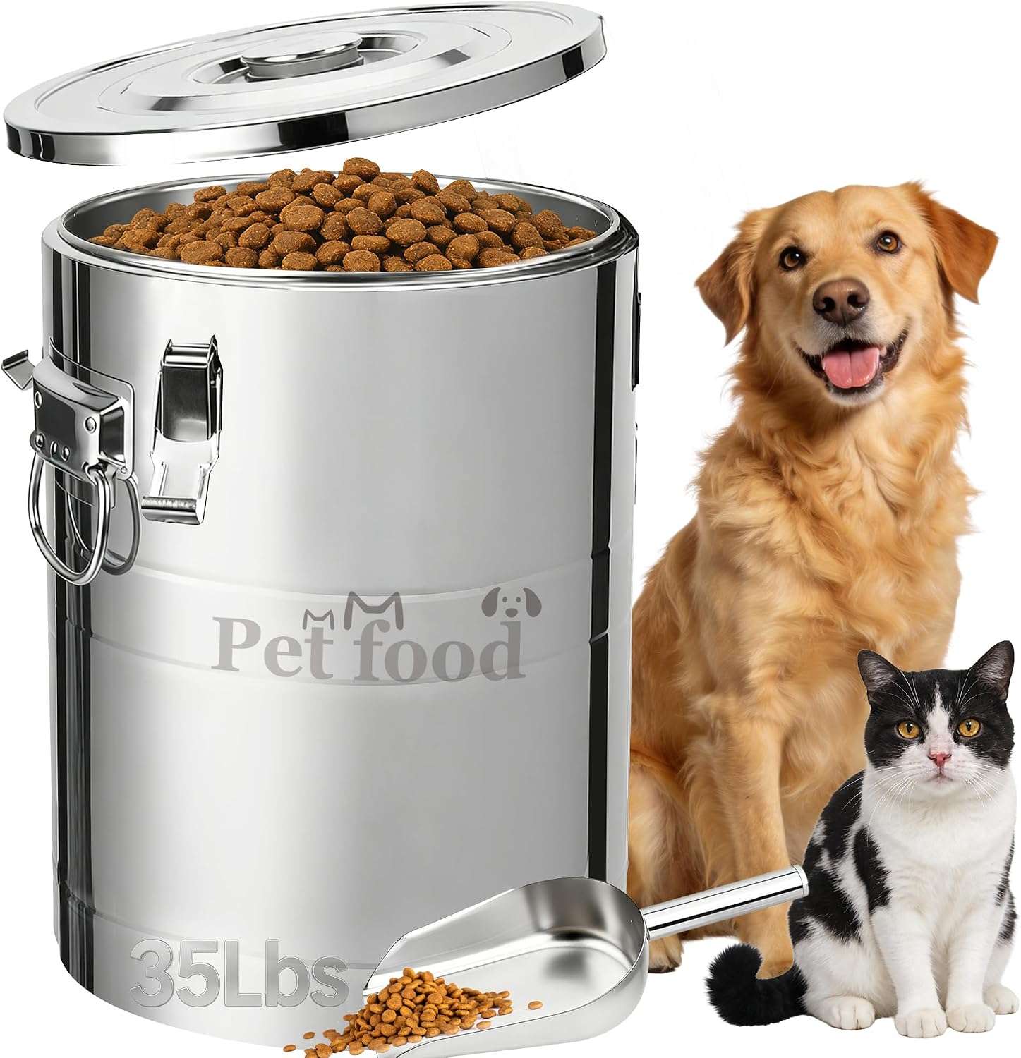 Contenedor Alimentos Perros Acero Inoxidable 41x37x41 cm hasta 16 kg - Imagen 8