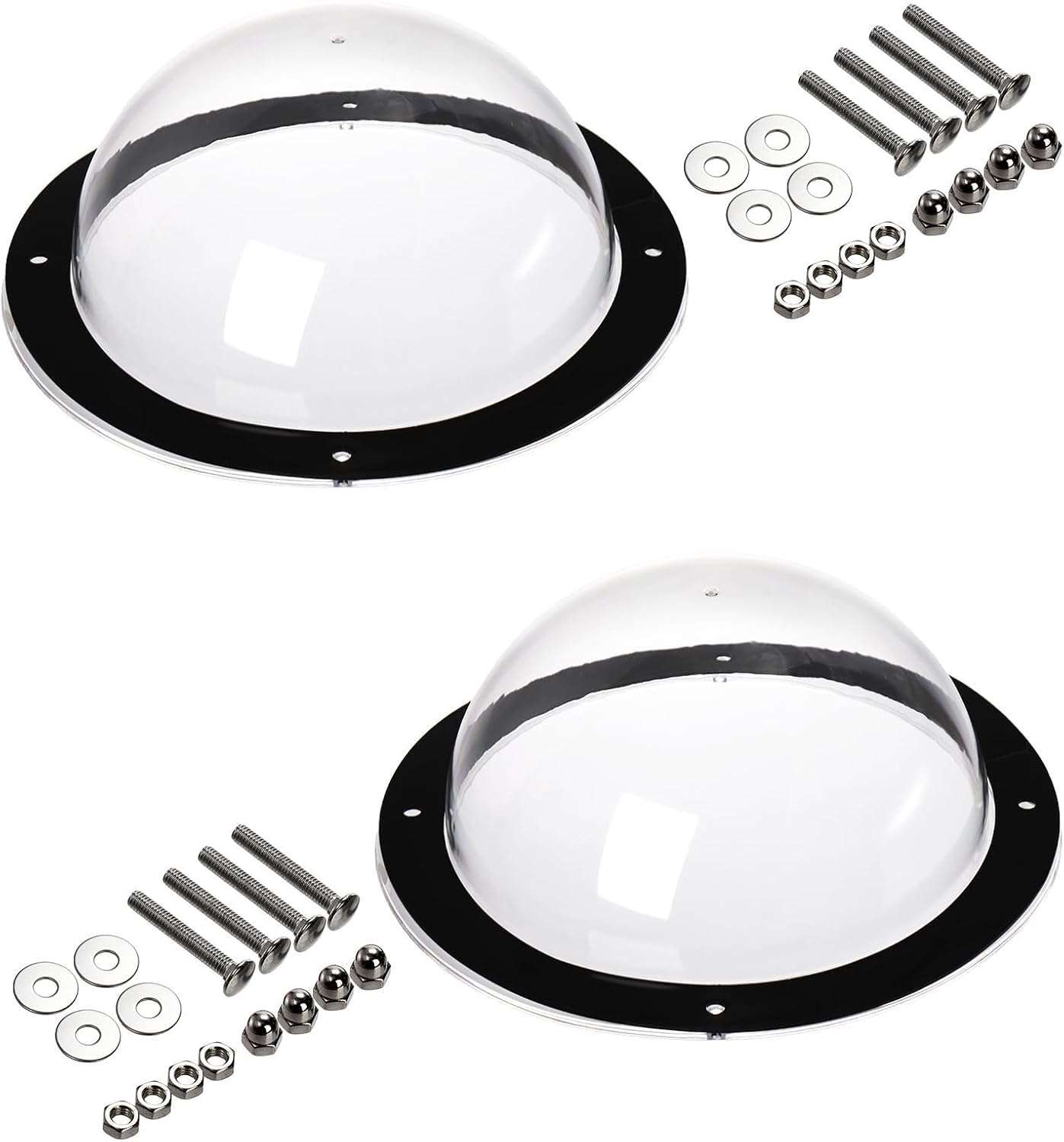 paquete de 2 ventanas transparentes tipo cupula para vallas de perros con diametro de 31.50 centimetros