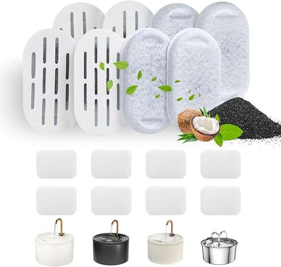 fuente de agua automatica de ceramica para gatos de 2.1 litros con bomba silenciosa y doble filtracion