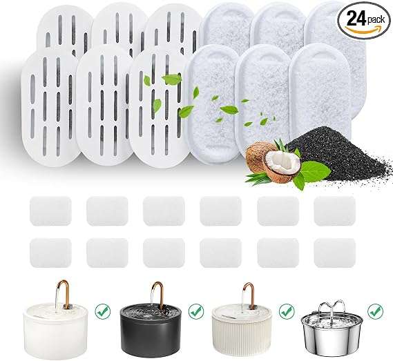 fuente de agua automatica de ceramica para gatos de 2.1 litros con bomba silenciosa y doble filtracion