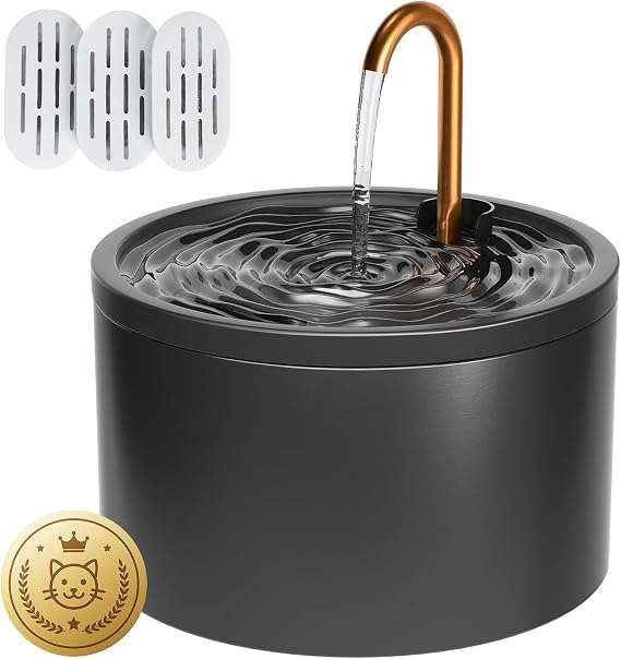 fuente de agua automatica de ceramica para gatos de 2.1 litros con bomba silenciosa y doble filtracion