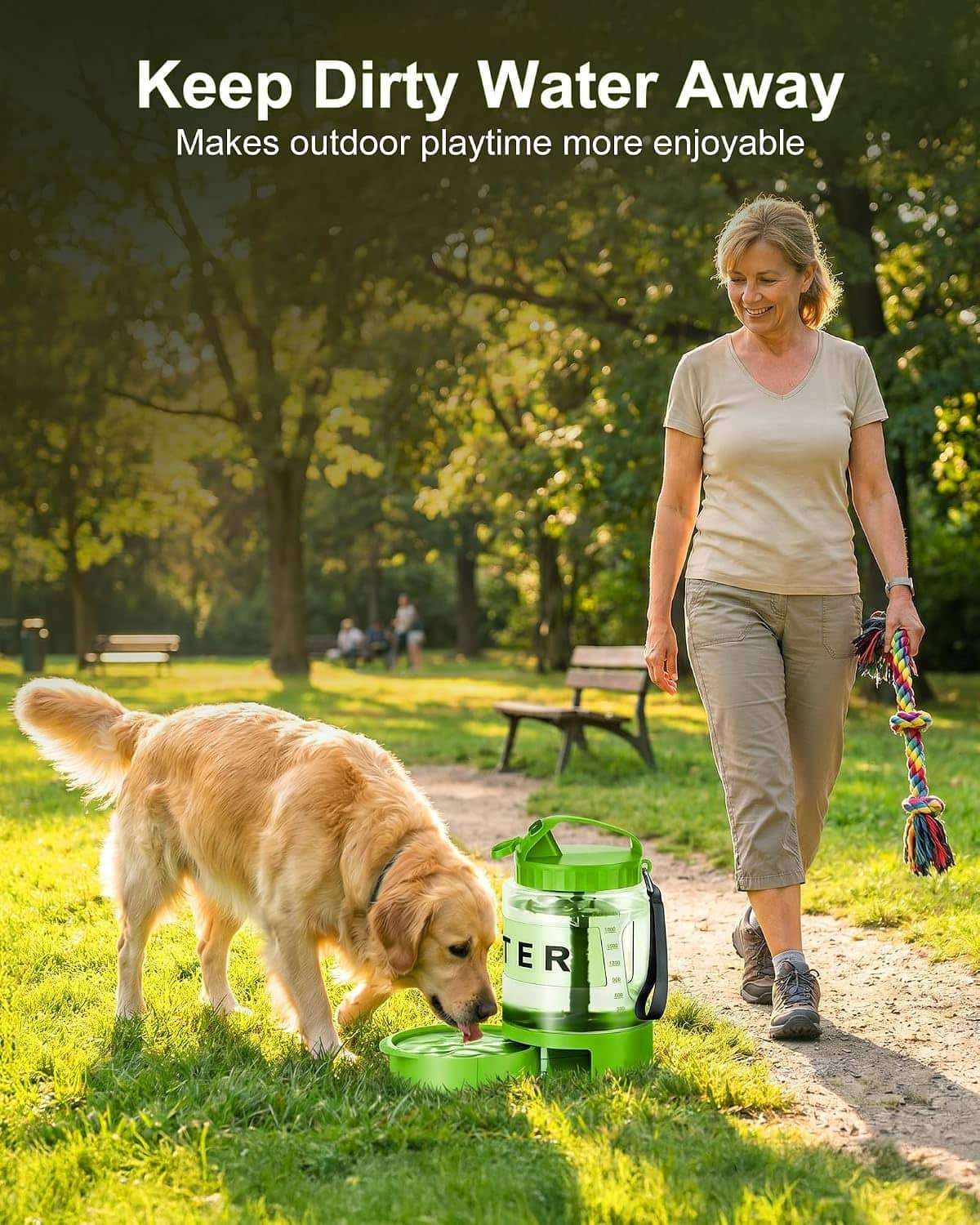 botella de agua portatil para perros grandes de 2.27 litros con cuenco extraible ideal para camping y viajes en auto
