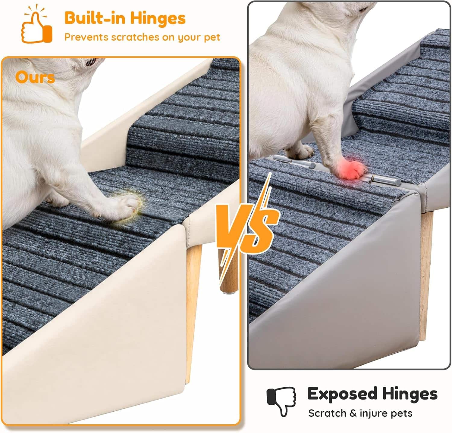 escalera y puff plegable para perros con cuatro escalones antideslizantes y altura de 43.18 centimetros