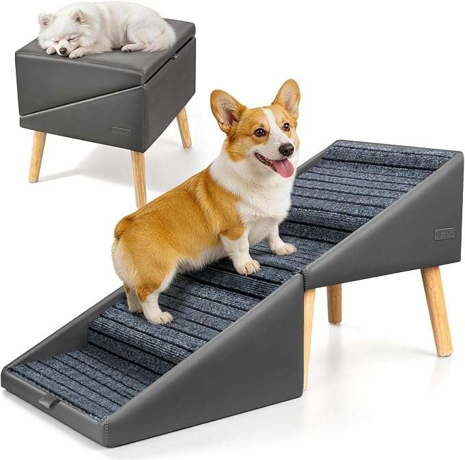 escalera y puff plegable para perros con cuatro escalones antideslizantes y altura de 43.18 centimetros