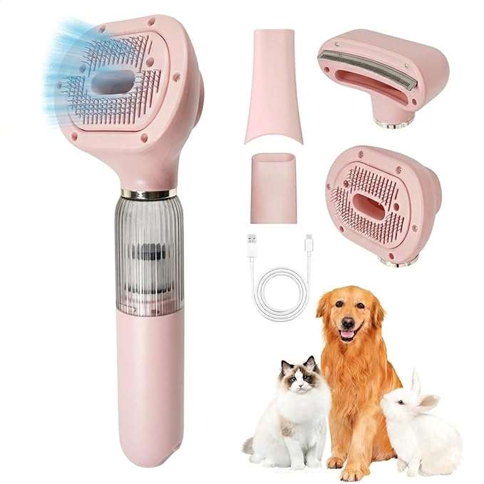 Kit Aseo Mascotas Aspiradora Pelo Gatos Perros Cepillo Deslanador - Imagen 9
