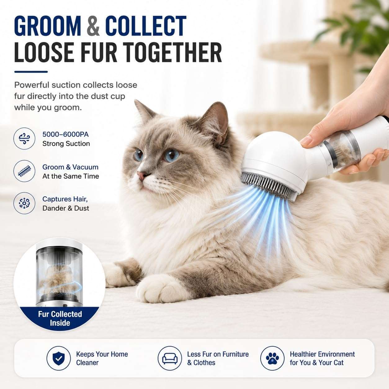 aspiradora inalambrica furso para aseo de gatos y perros con pantalla lcd y accesorios ideal para chile