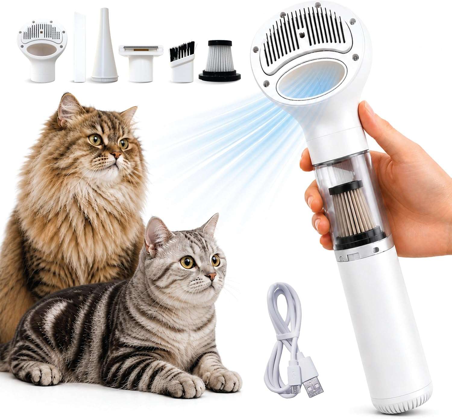 aspiradora inalambrica furso para aseo de gatos y perros con pantalla lcd y accesorios ideal para chile