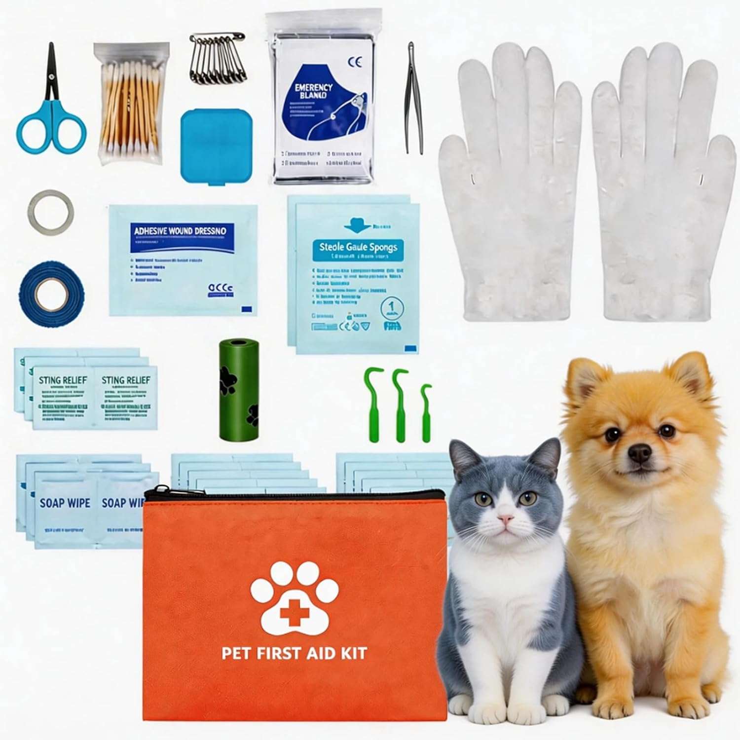 botiquin portatil de primeros auxilios impermeable para mascotas con 102 piezas ideal para emergencias en chile