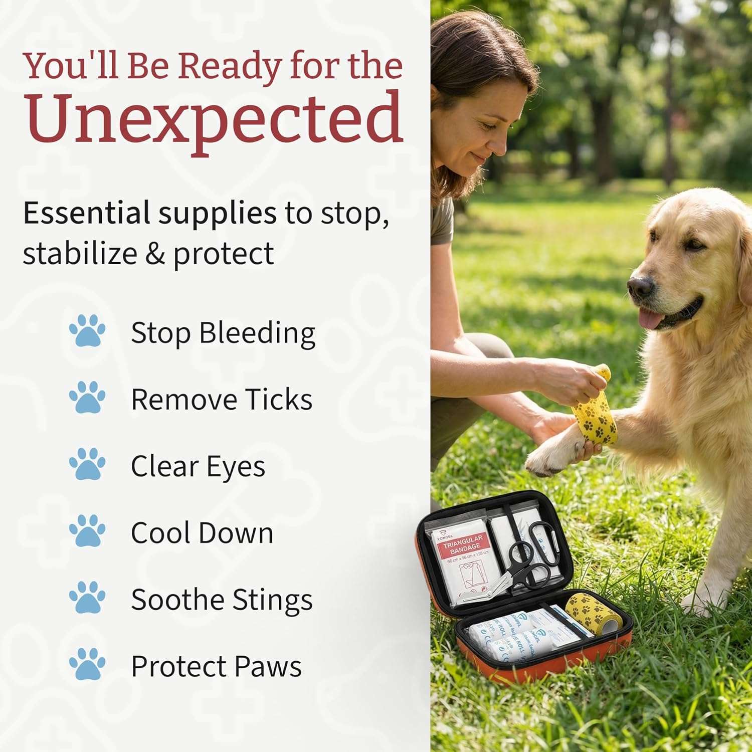 botiquin de primeros auxilios impermeable para mascotas con 45 piezas ideal para viajes y emergencias en chile