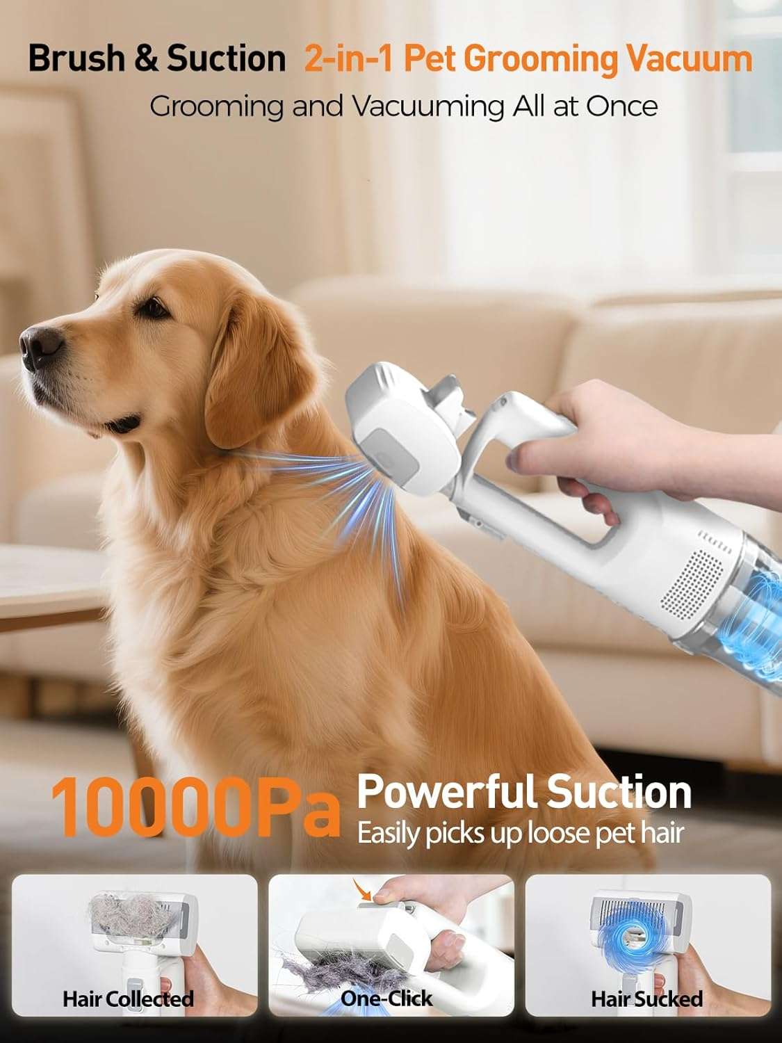 aspiradora inalambrica de aseo para perros y gatos de 27x8x7 centimetros con cepillos intercambiables ideal para chile