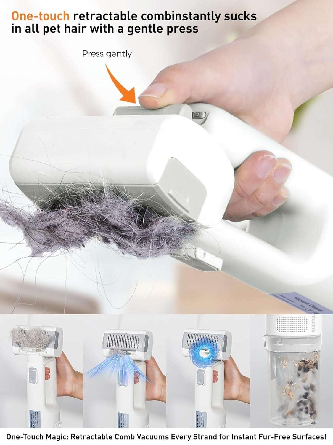 aspiradora inalambrica de aseo para perros y gatos de 27x8x7 centimetros con cepillos intercambiables ideal para chile