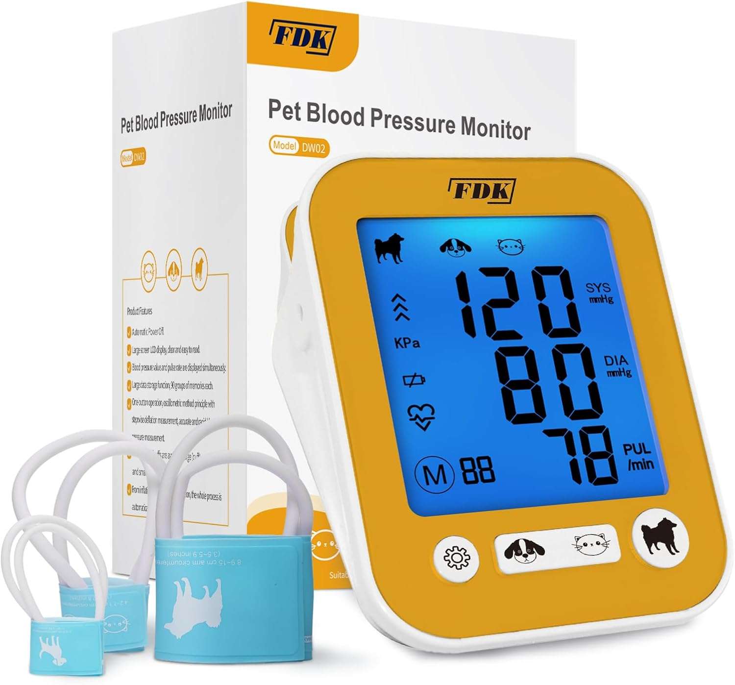 tensiometro veterinario digital para perros y gatos con tres brazaletes y pantalla lcd ideal para chile