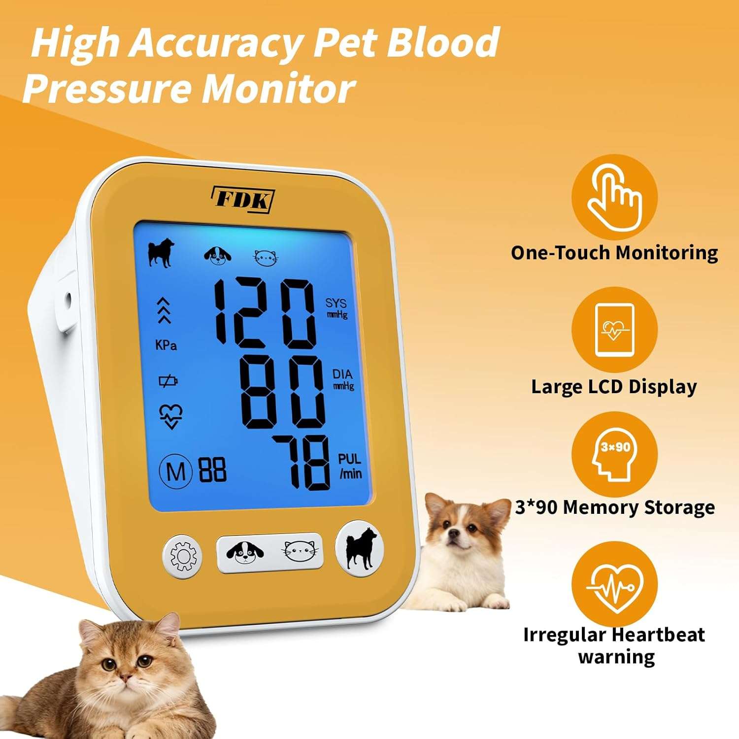 tensiometro veterinario digital para perros y gatos con tres brazaletes y pantalla lcd ideal para chile