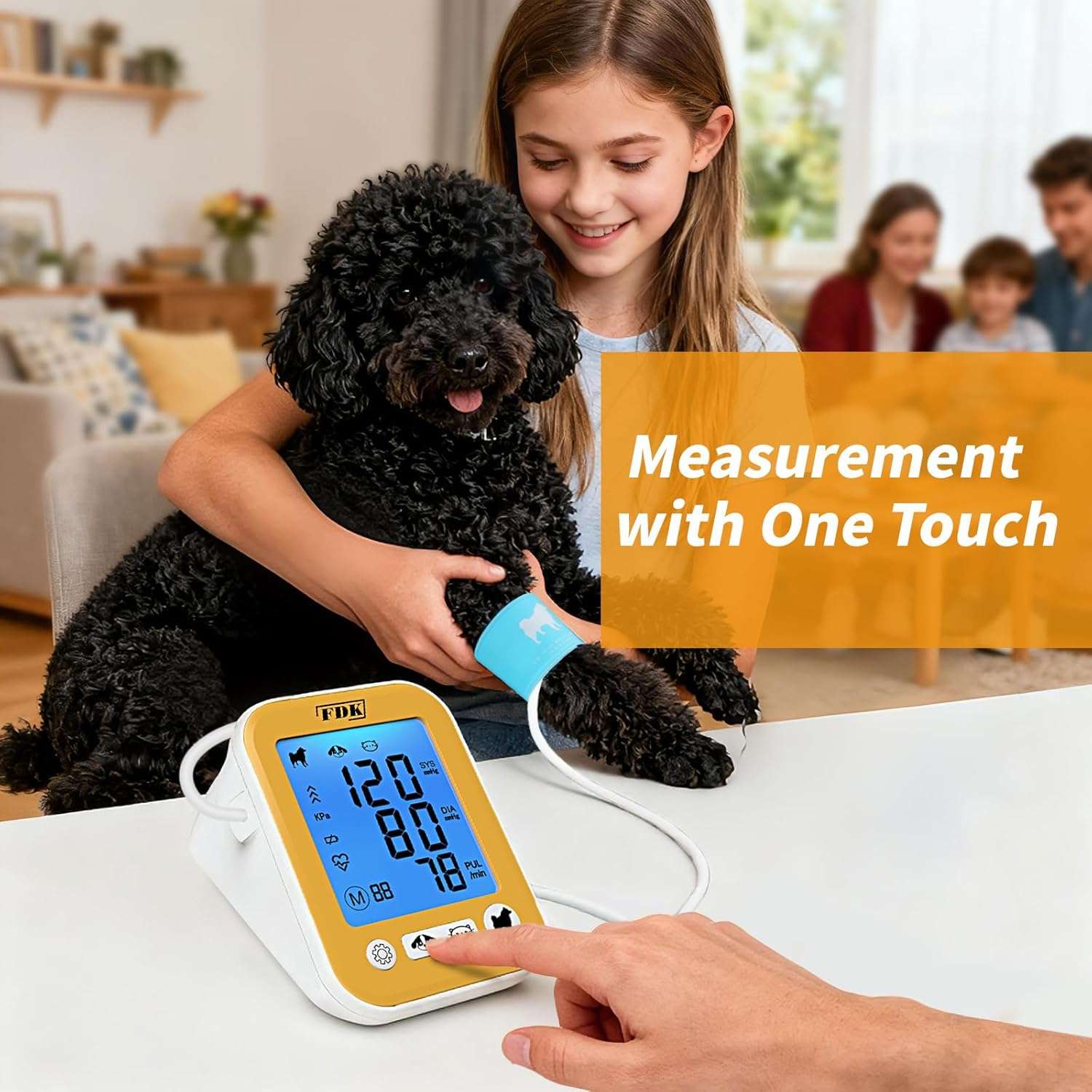 tensiometro veterinario digital para perros y gatos con tres brazaletes y pantalla lcd ideal para chile