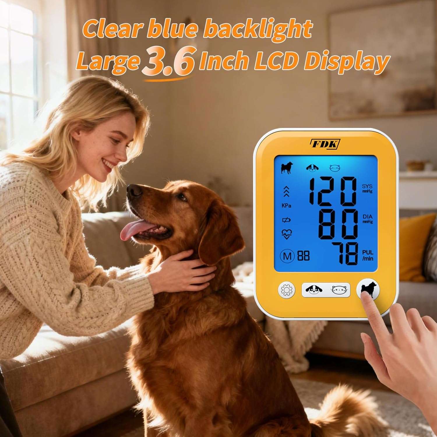 tensiometro veterinario digital para perros y gatos con tres brazaletes y pantalla lcd ideal para chile