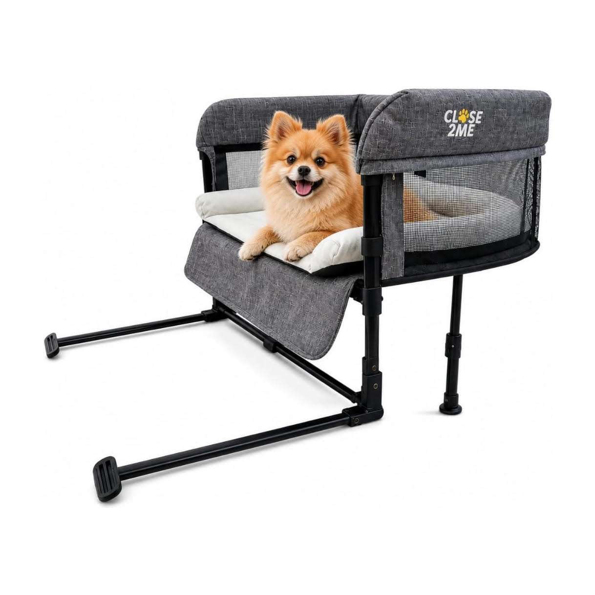 cuna elevada para perros y gatos de 56 por 48 por 23 centimetros con barandillas de seguridad ideal para chile
