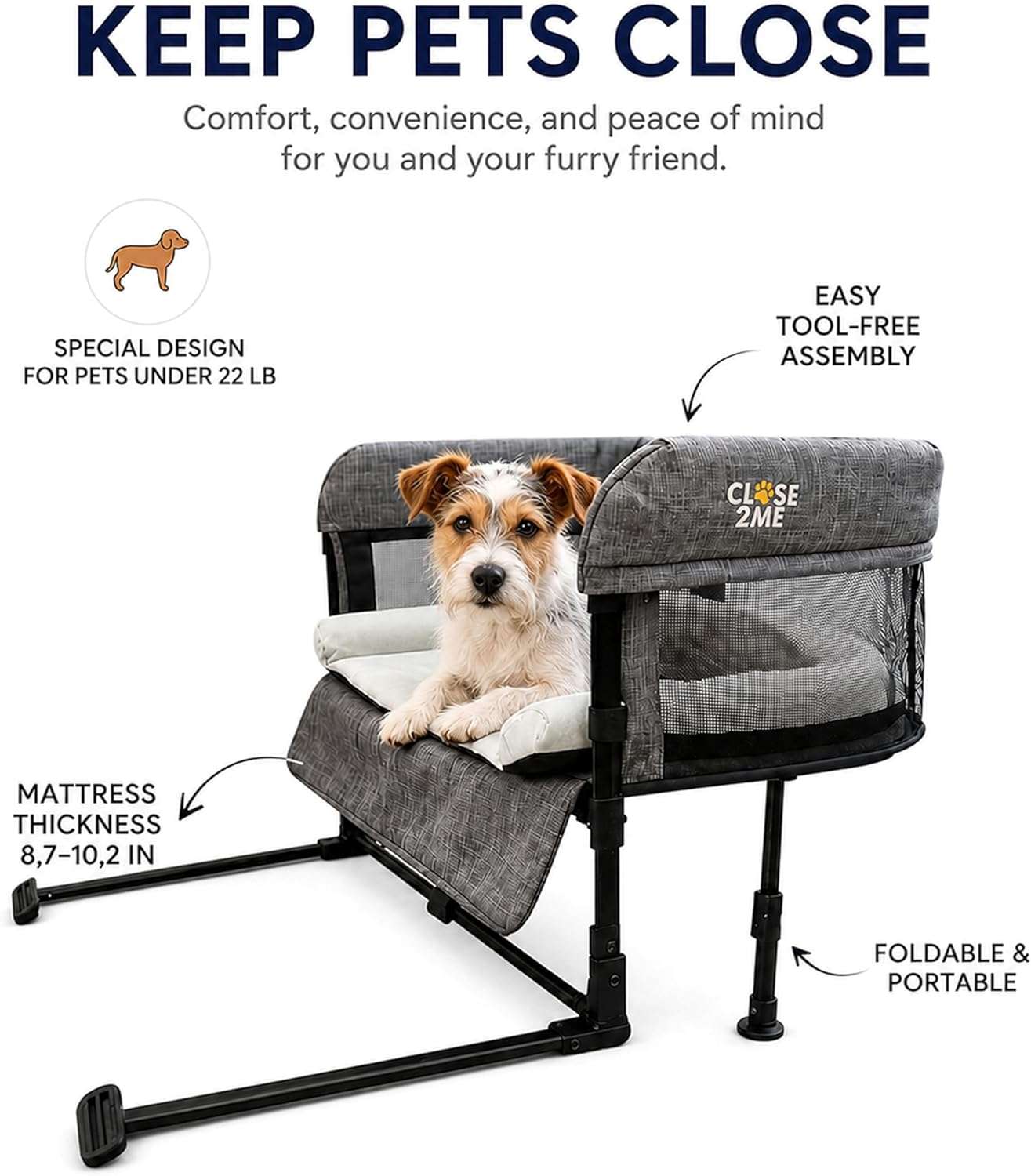 cuna elevada para perros y gatos de 56 por 48 por 23 centimetros con barandillas de seguridad ideal para chile