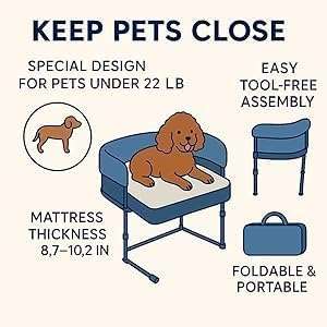 cuna elevada para perros y gatos de 56 por 48 por 23 centimetros con barandillas de seguridad ideal para chile