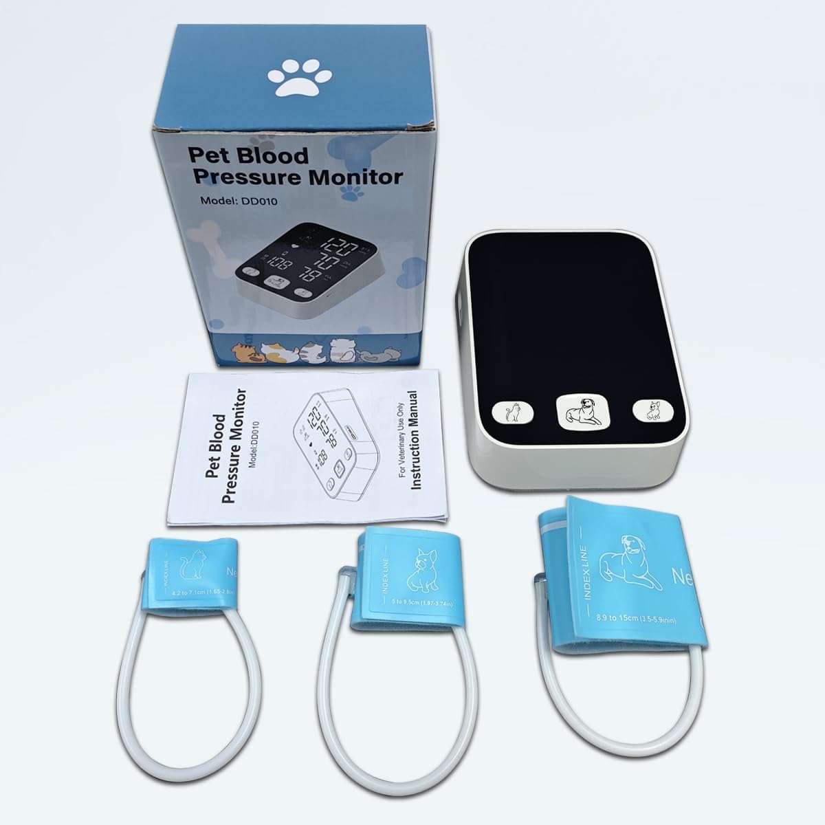 monitor de presion arterial veterinario lbo con pantalla extra grande alerta cardiaca y tres brazaletes ideal para chile