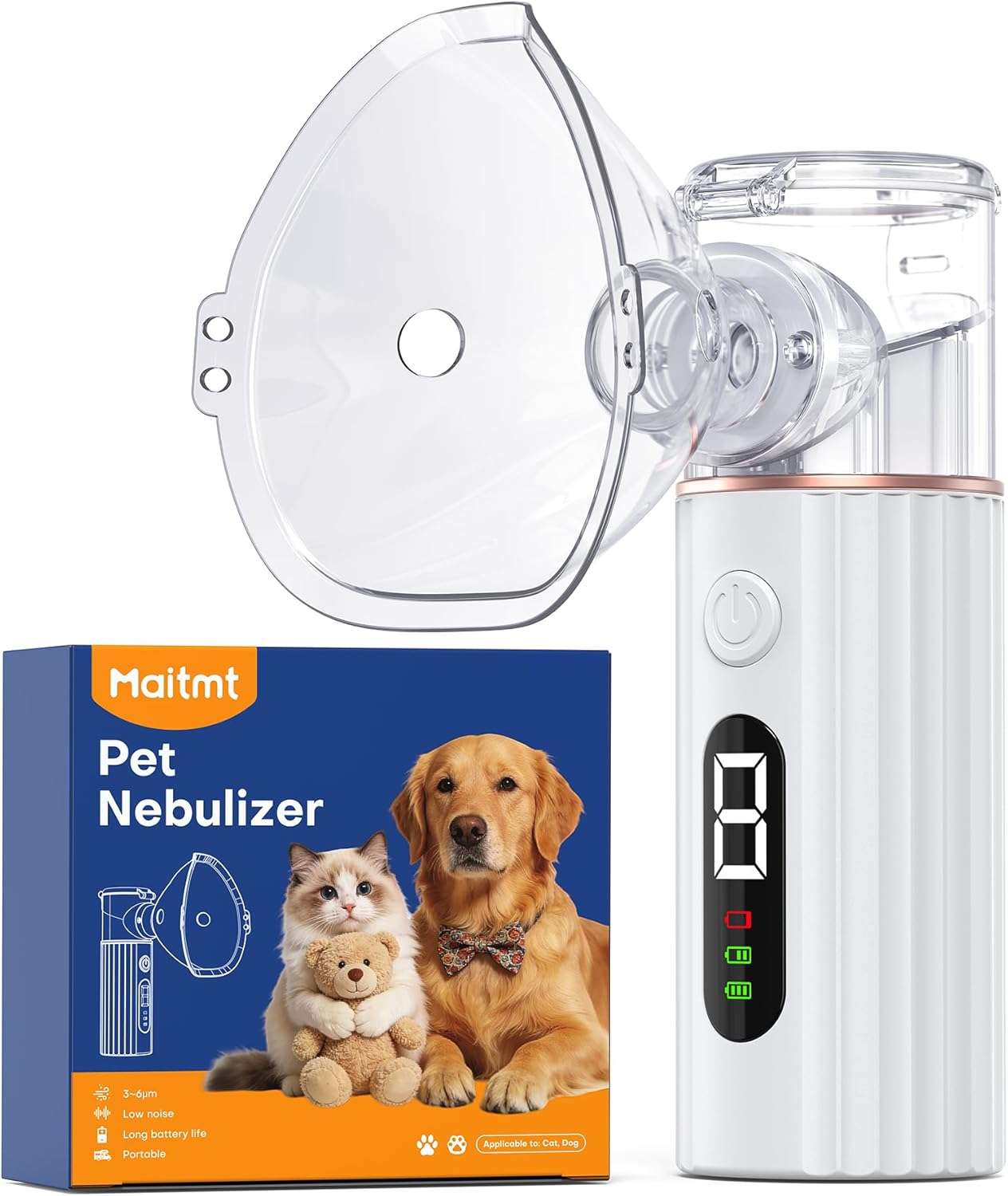 nebulizador silencioso para perros y gatos con bateria recargable y tres velocidades ideal para chile
