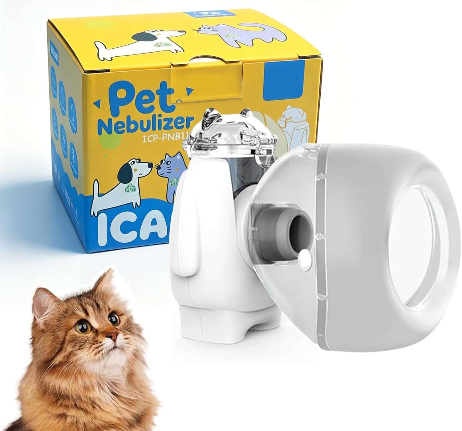 inhalador portatil silencioso para gatos y perros pequeños con mascara suave de 9 mililitros ideal para chil