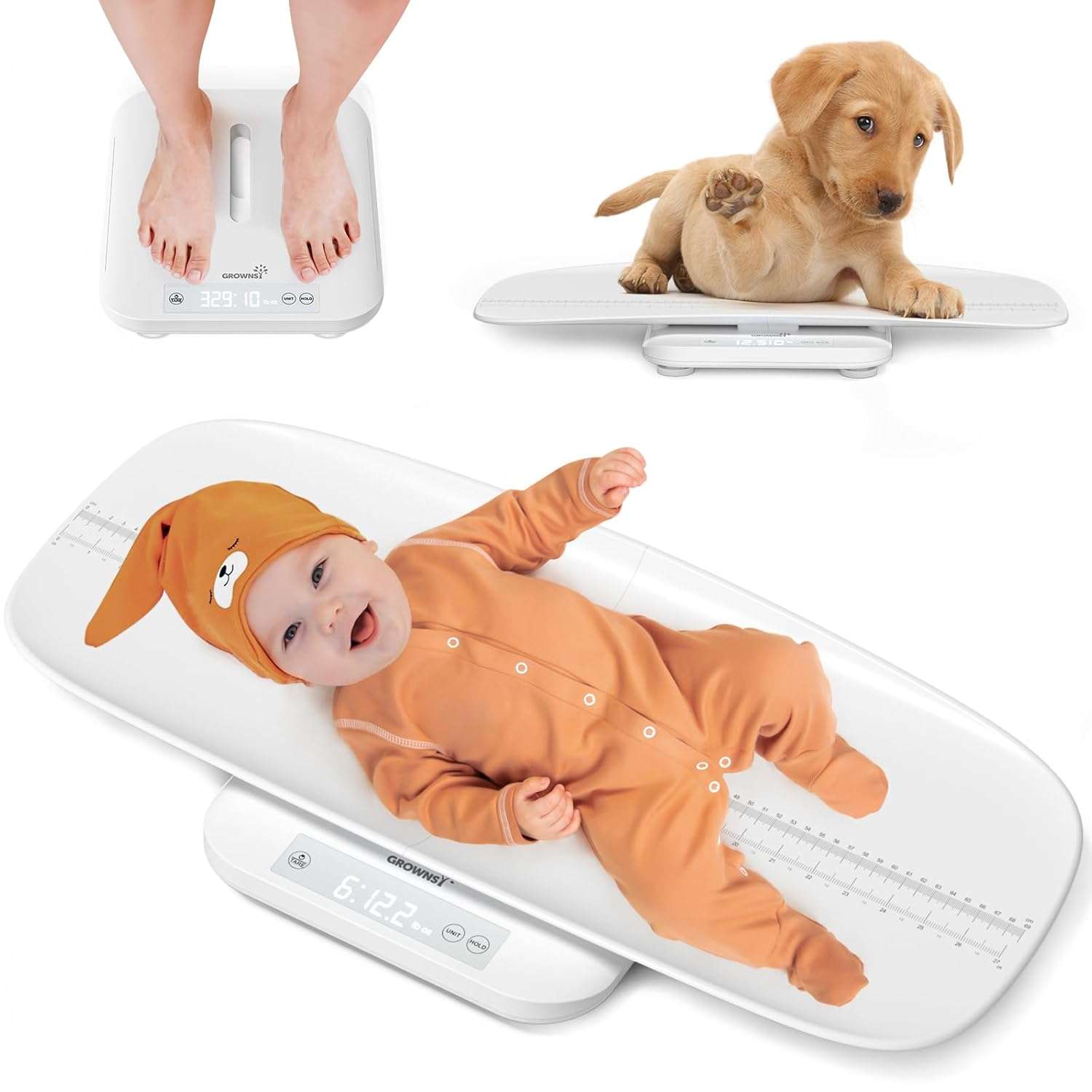 pesa digital multifuncional para bebes y mascotas con capacidad de 150 kilos y 69 centimetros ideal para chile