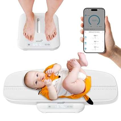 pesa digital multifuncional para bebes y mascotas con capacidad de 150 kilos y 69 centimetros ideal para chile