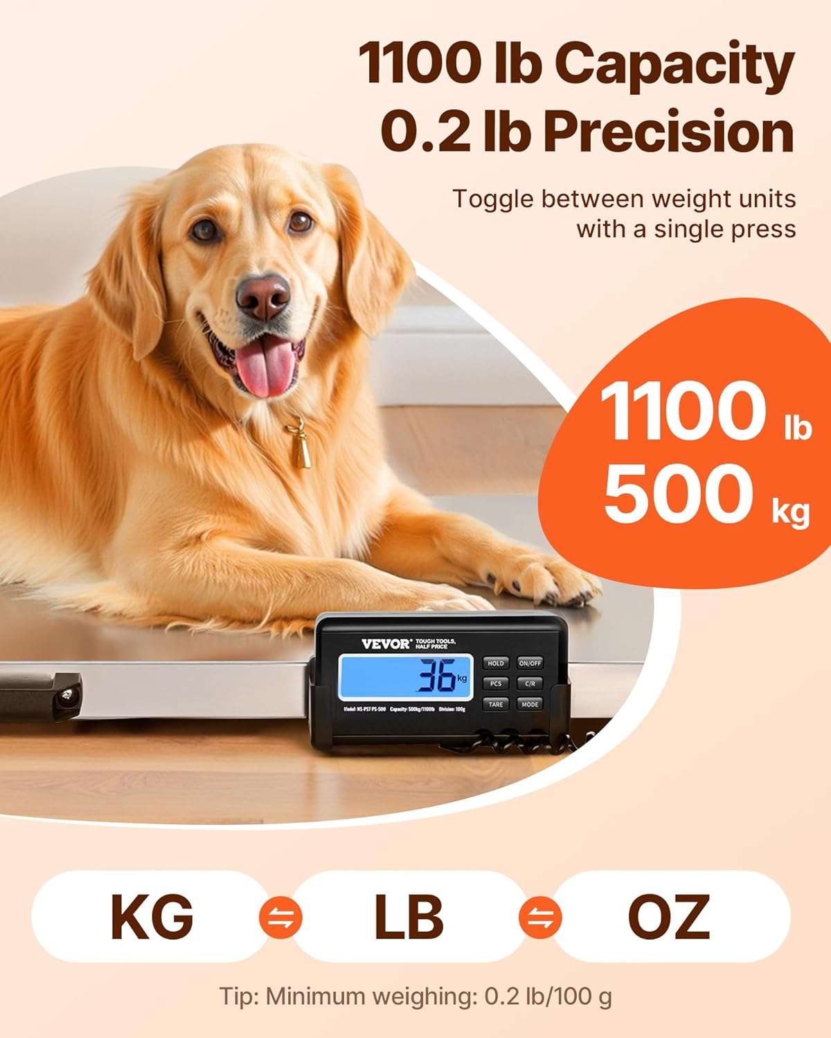 Balanza Veterinaria Ganado Acero Inoxidable 500 Kilos 110x52 cm - Imagen 9