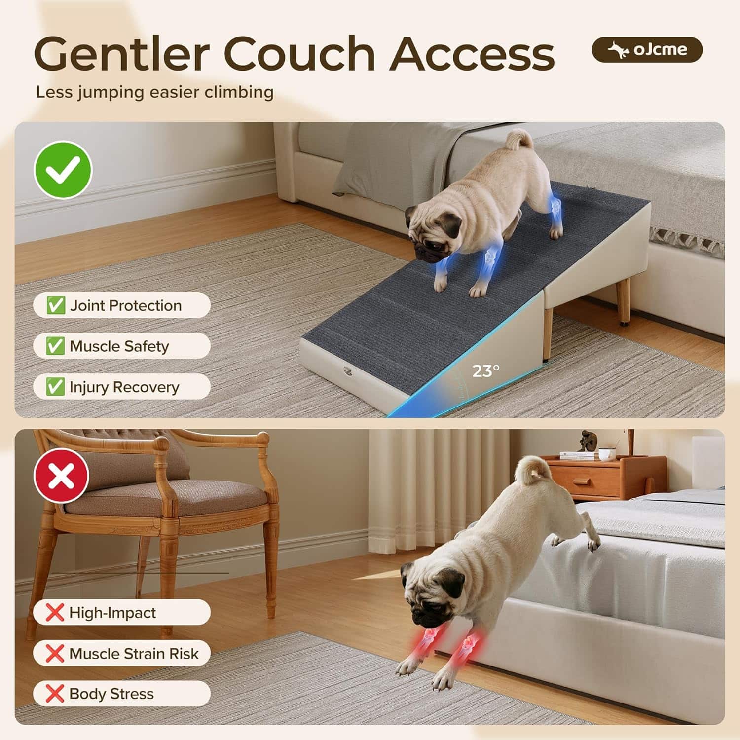rampa y puff plegable para perros con superficie de tela antideslizante y ancho de 39.88 centimetros