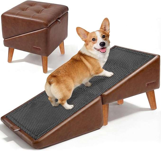 rampa y puff plegable para perros con altura de 40.64 centimetros y superficie antideslizante
