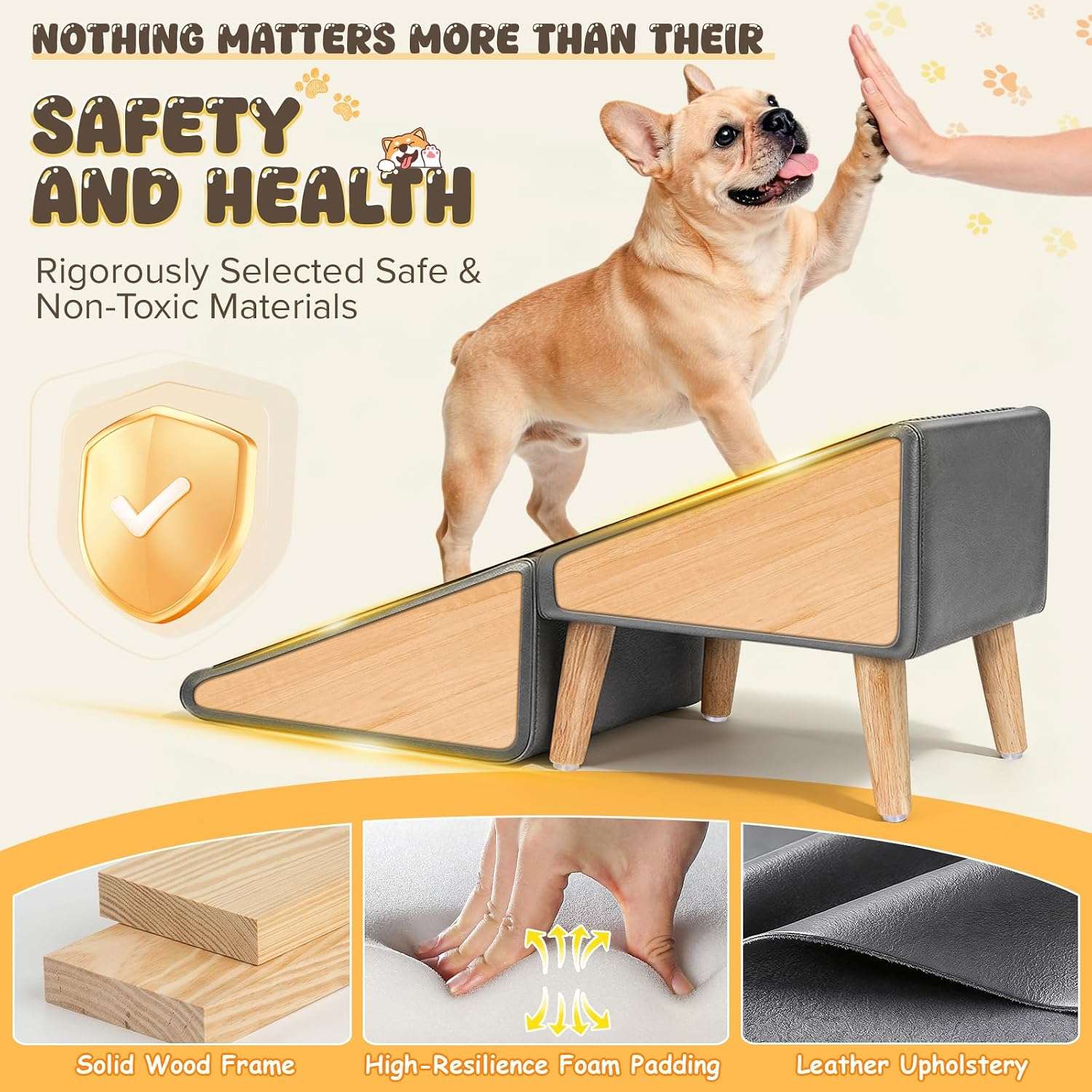rampa y puff plegable para perros con altura de 40.64 centimetros y superficie antideslizante