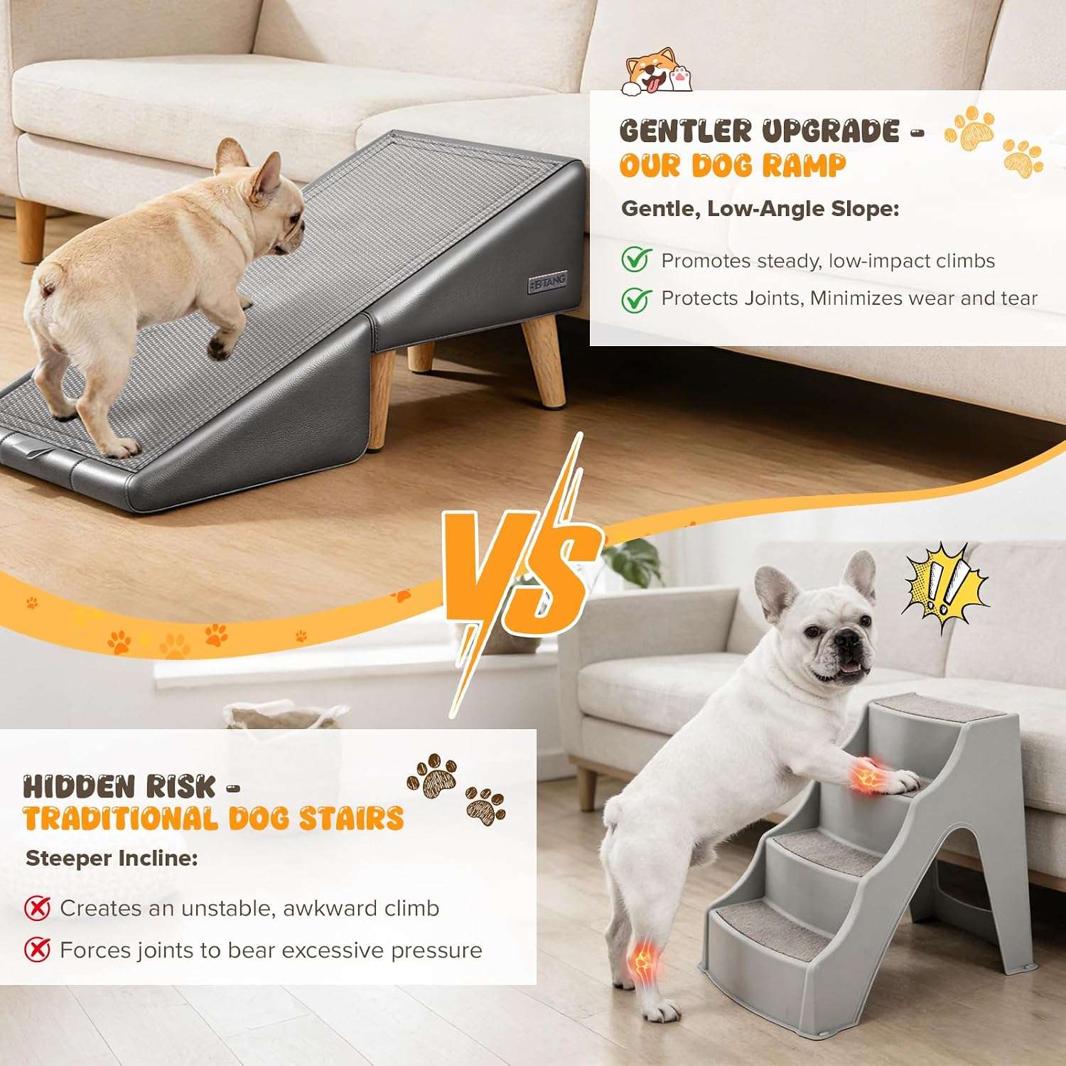 rampa y puff plegable para perros con altura de 40.64 centimetros y superficie antideslizante