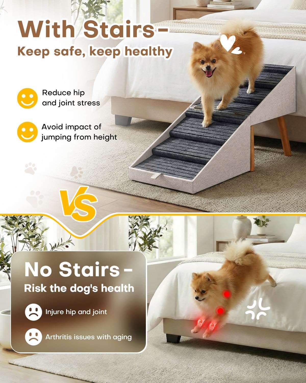 Rampa Escalones Mascotas Madera Puff 53x60 cm hasta 81 kg - Imagen 7